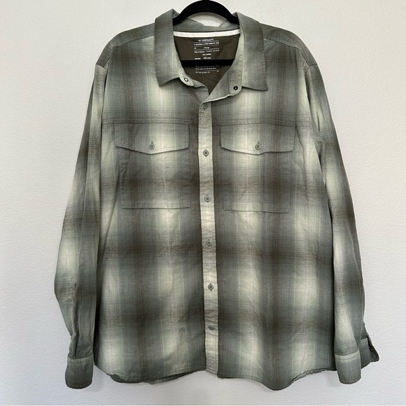 REI Co-op men’s Wallace Lake Flannel Shirt green plaid button up size 3XL - Picture 1 of 3